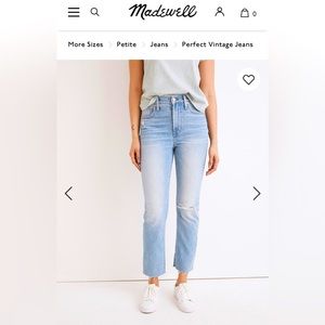 NWT jeans from Madewell - The Petite Perfect Vintage Jean - Sz 25P